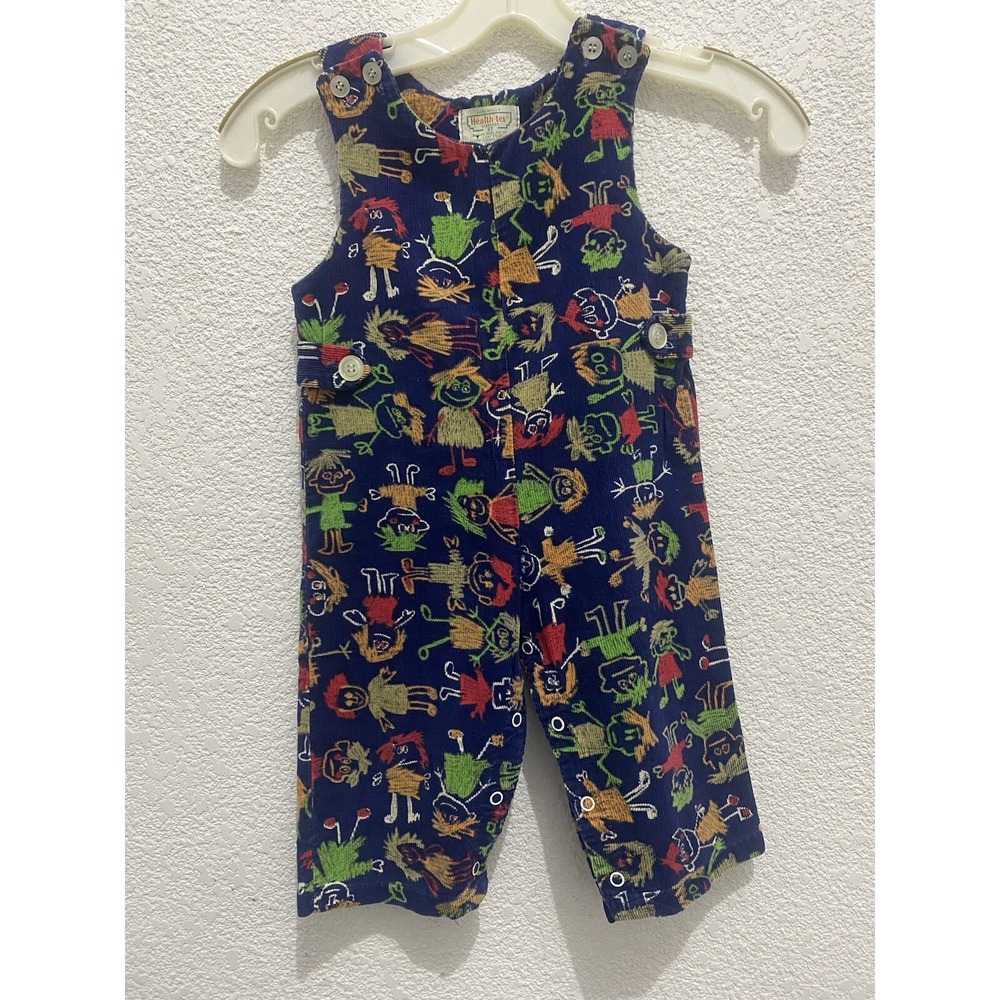 Vintage 70s‎ Health Tex Stantogs Corduroy Overalls Baby 2T USA Blue